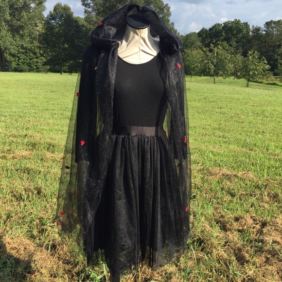 New MODCLOTH Black Tulle Dress + NWT Tulle Cape. GOTH HALLOWEEN DRESS & CAPE - Picture 16 of 16